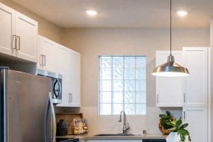 Modern cabinetry in kitchen, at Amerige Pointe, Fullerton, California
